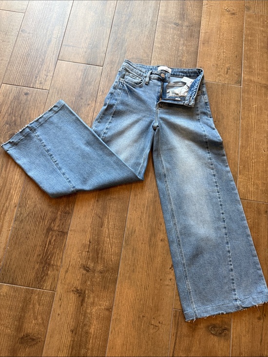 Vervet Denim - Classic High-Rise Wide Leg Jeans in Light Blue